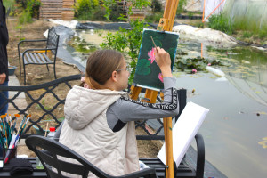 Творци рисуват водни лилии в първия по рода си художествен пленер 
